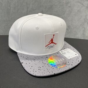 Nike Air Jordan Jumpman Hat Youth (8/20) White Retro 4 Flatbrim Snapback Cap